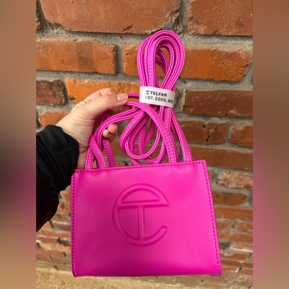 Telfar Small Shopping Bag in color Azaela